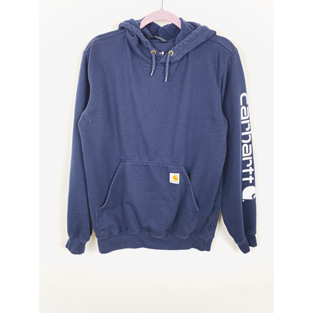 Men's Carhartt Loose Fit Iconic Logo Hoodie Navy Blue Small